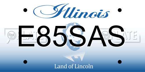 E85SAS Illinois License Plate