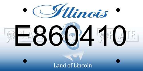 E860410 Illinois License Plate