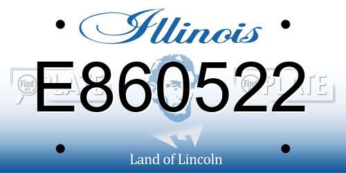 E860522 Illinois License Plate