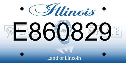 E860829 Illinois License Plate