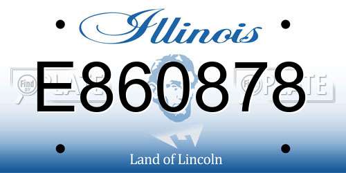 E860878 Illinois License Plate