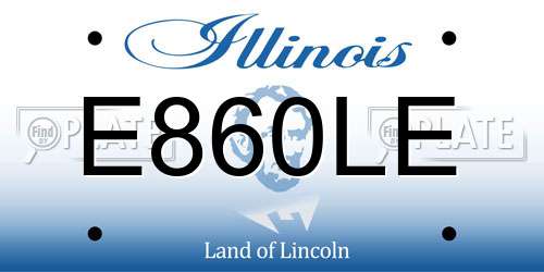 E860LE Illinois License Plate