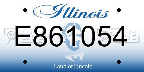 E861054 Illinois License Plate