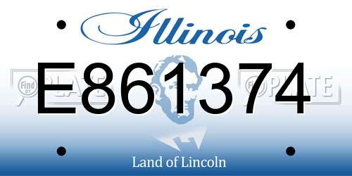 E861374 Illinois License Plate
