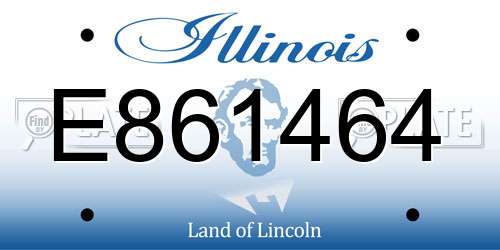 E861464 Illinois License Plate