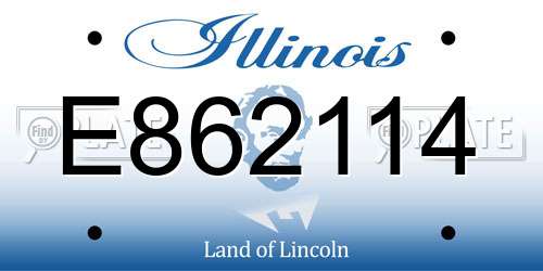 E862114 Illinois License Plate