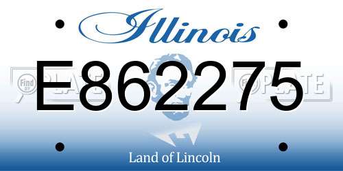 E862275 Illinois License Plate