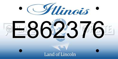E862376 Illinois License Plate