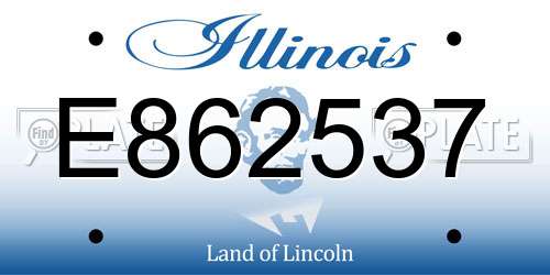 E862537 Illinois License Plate