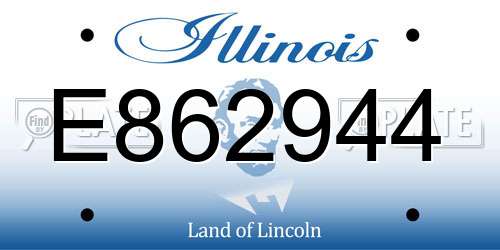 E862944 Illinois License Plate
