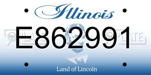 E862991 Illinois License Plate