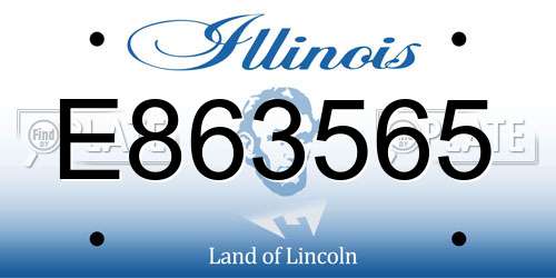 E863565 Illinois License Plate