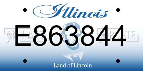 E863844 Illinois License Plate