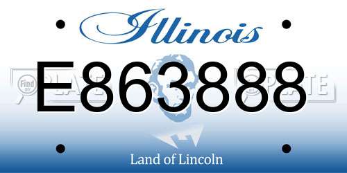 E863888 Illinois License Plate