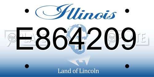E864209 Illinois License Plate