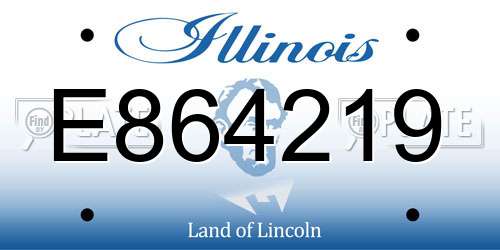 E864219 Illinois License Plate