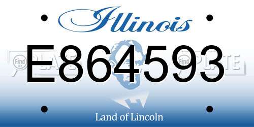 E864593 Illinois License Plate