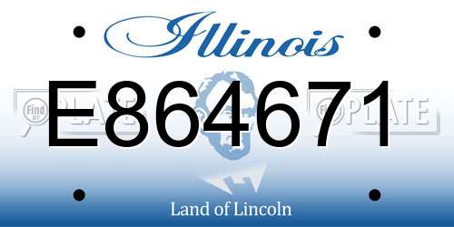 E864671 Illinois License Plate