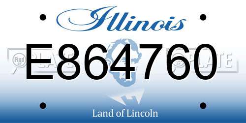E864760 Illinois License Plate