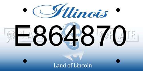 E864870 Illinois License Plate