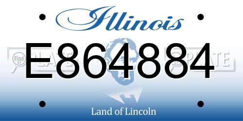 E864884 Illinois License Plate