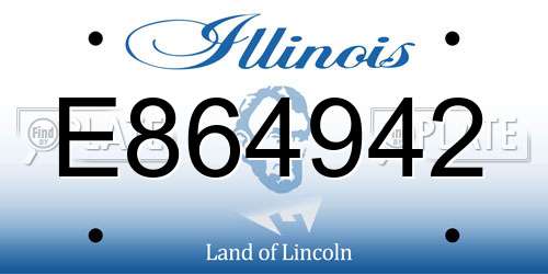 E864942 Illinois License Plate