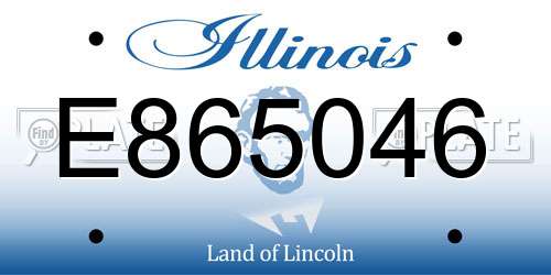 E865046 Illinois License Plate