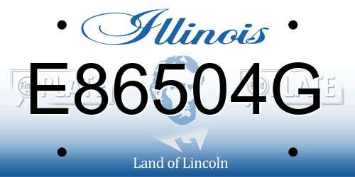 E86504G Illinois License Plate