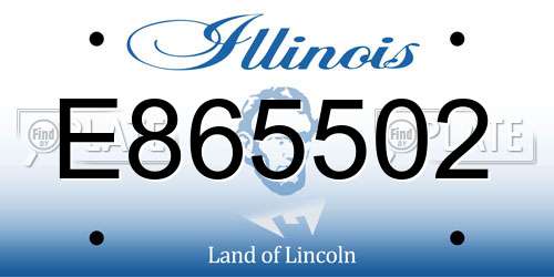 E865502 Illinois License Plate