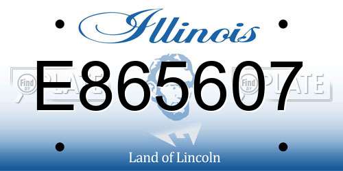 E865607 Illinois License Plate