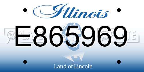 E865969 Illinois License Plate