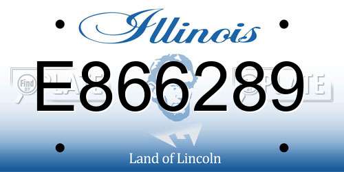 E866289 Illinois License Plate