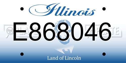 E868046 Illinois License Plate