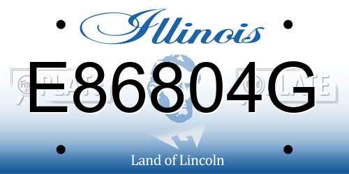E86804G Illinois License Plate