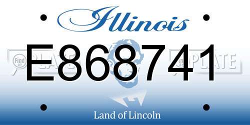 E868741 Illinois License Plate