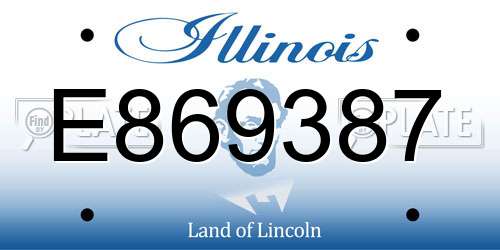 E869387 Illinois License Plate