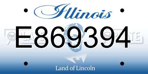 E869394 Illinois License Plate