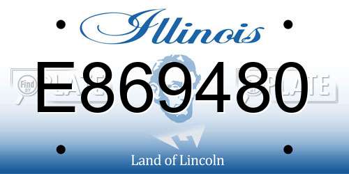 E869480 Illinois License Plate