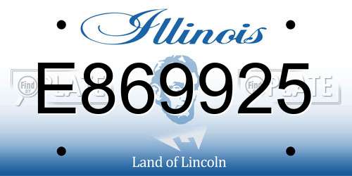 E869925 Illinois License Plate