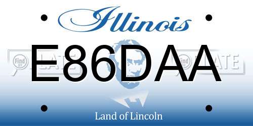 E86DAA Illinois License Plate