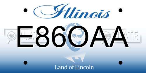 E86OAA Illinois License Plate