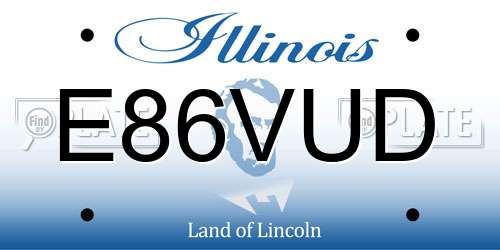 E86VUD Illinois License Plate