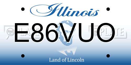 E86VUO Illinois License Plate