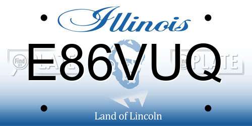 E86VUQ Illinois License Plate