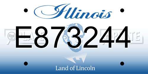E873244 Illinois License Plate