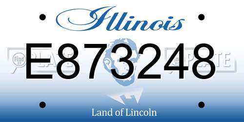 E873248 Illinois License Plate