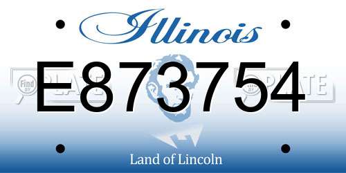 E873754 Illinois License Plate