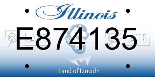 E874135 Illinois License Plate