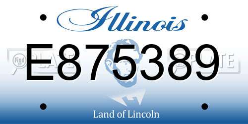 E875389 Illinois License Plate
