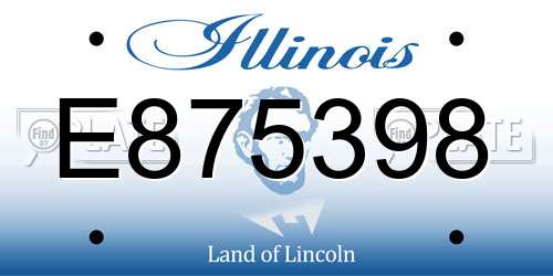 E875398 Illinois License Plate